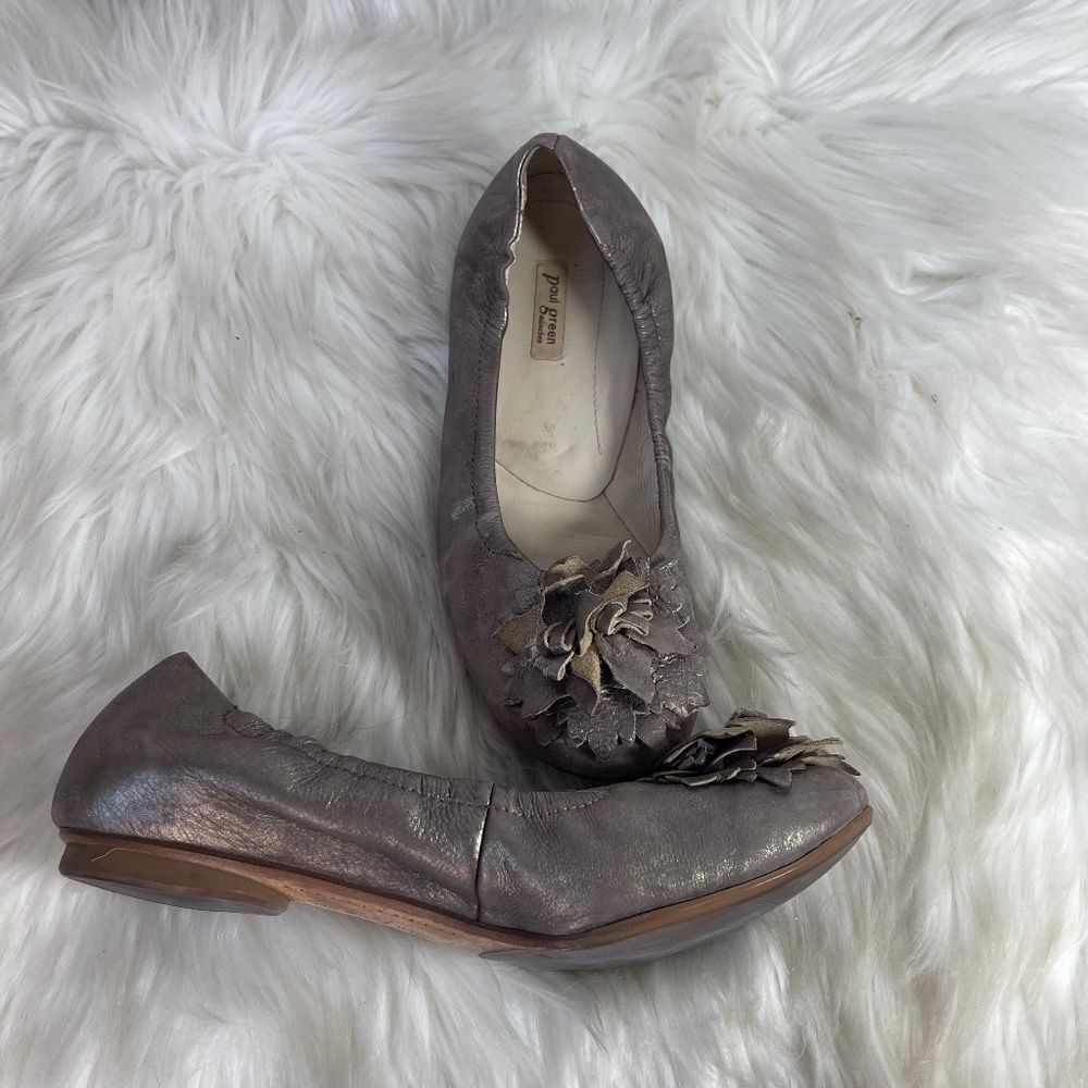 Paul Green Hailey Bronze Leather Metallic Flats Sz‎ 8
